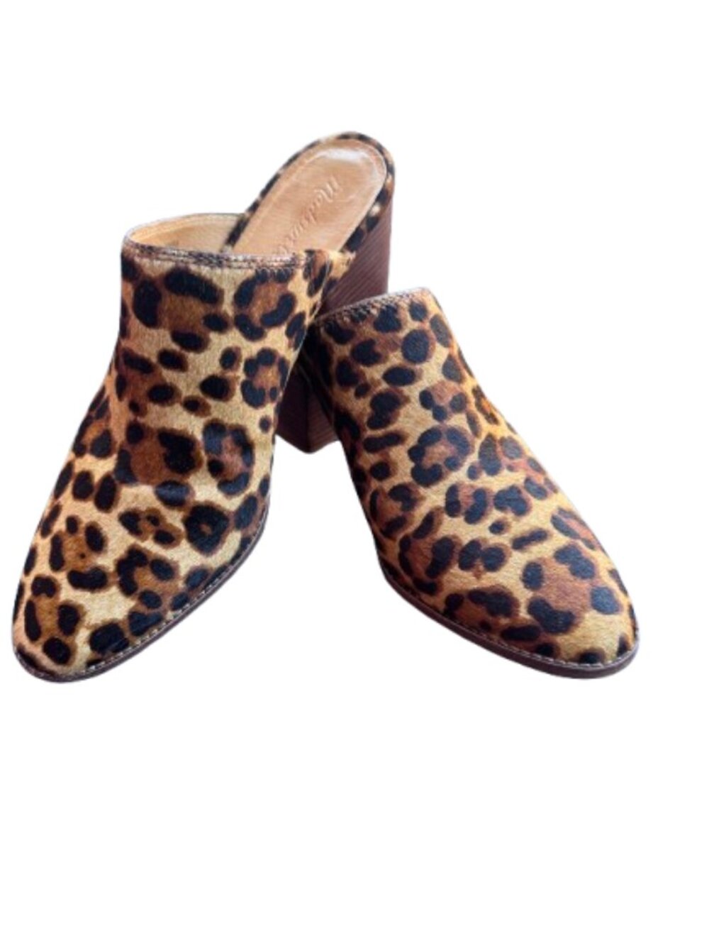 Madewell The Harper Mule in Leopard Calf Hair Women’s Size 9.5